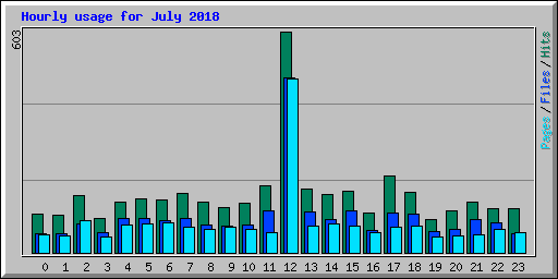 Hourly usage for July 2018